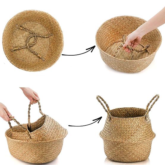 Set di 3 cesti naturali BOHO