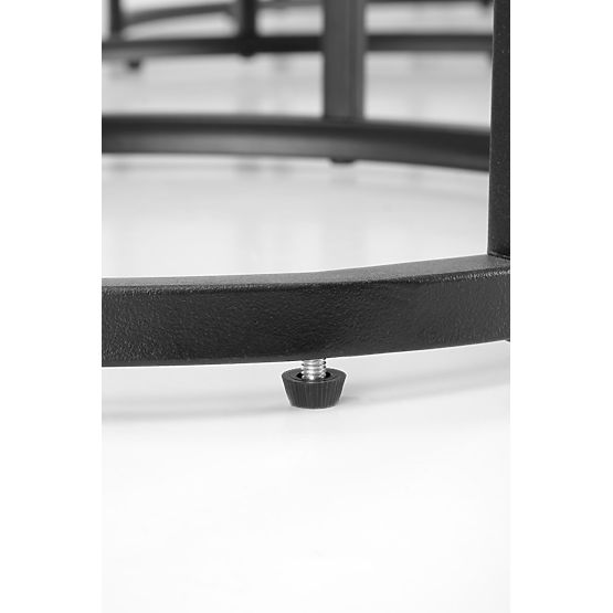 Set di 3 tavolini GILDA, marmo bianco / nero (1p=1set)