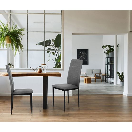 Set di 4 sedie da pranzo e soggiorno - grigie