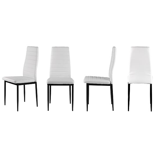 Set di 4 sedie in ecopelle con schienale alto - bianche