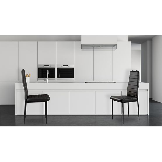 Set di 4 sedie in ecopelle con schienale alto - nere