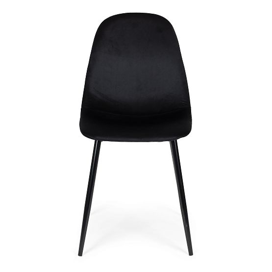 Set di 4 sedie in velluto per sala da pranzo e soggiorno - nero