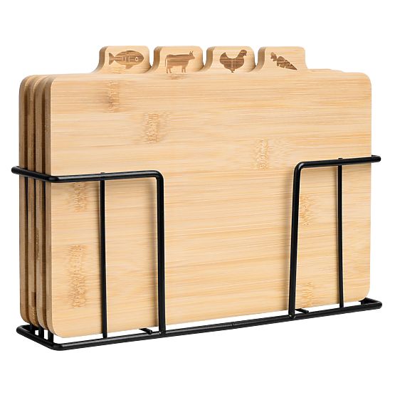 Set di 4 taglieri in bambù Skara