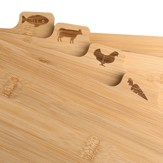 Set di 4 taglieri in bambù Skara