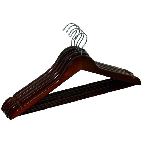 Set di 5 grucce in legno RONDO marrone scuro