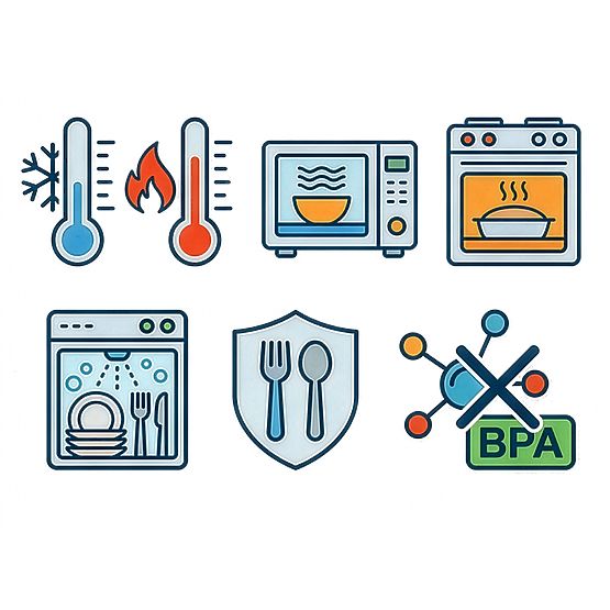 Set di 6 contenitori in vetro per alimenti AMALFI