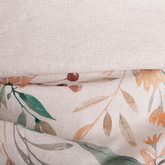 Set di biancheria da letto LINEN- leaves 220x200 + 2x 70x80