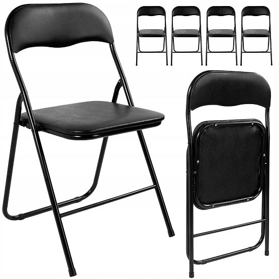 Set di catering FETA BLACK 180 cm + 6 sedie BASICO