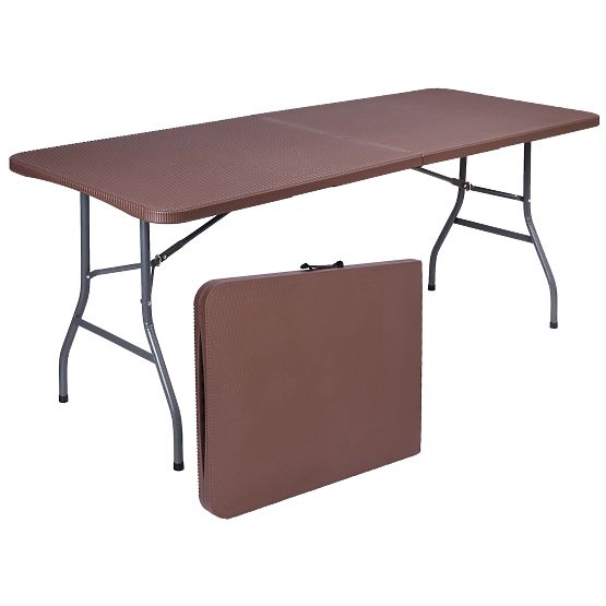 Set di catering Rattan marrone tavolo 180 cm + 2 panche