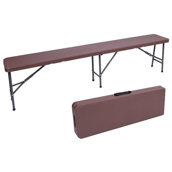 Set di catering Rattan marrone tavolo 180 cm + 2 panche