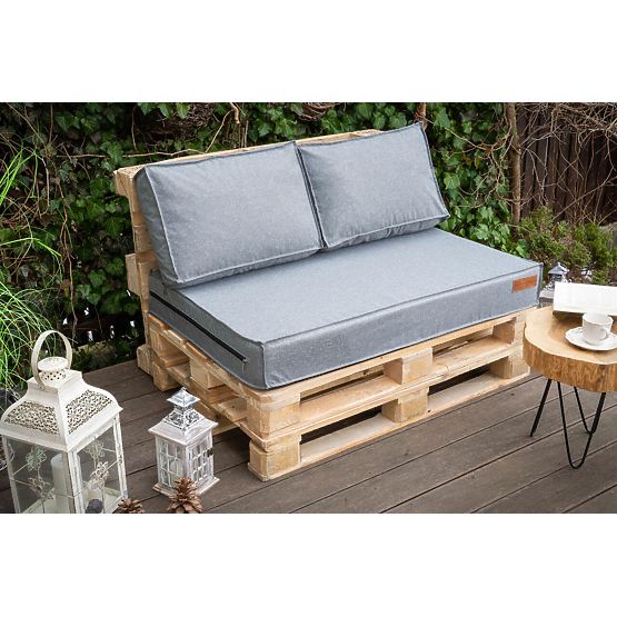 Set di cuscini per mobili pallet - Grigio chiaro