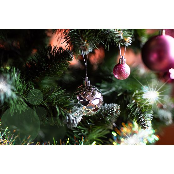 Set di decorazioni natalizie Lila/Rosa 208 pezzi