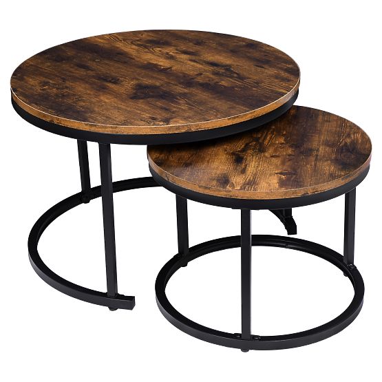 Set di due tavolini loft Galen Rustic