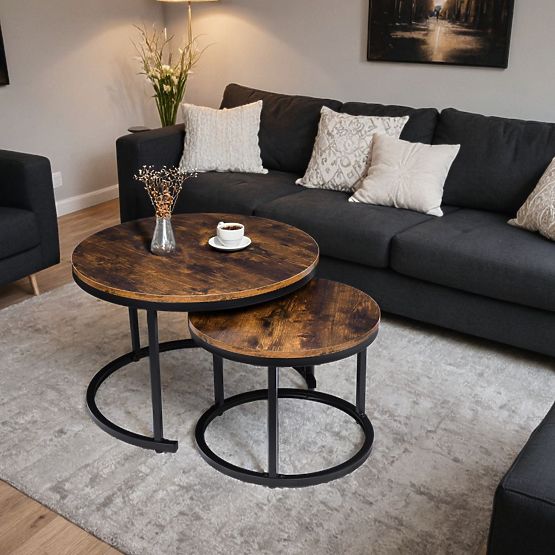 Set di due tavolini loft Galen Rustic
