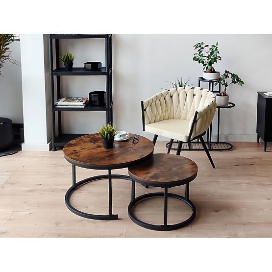 Set di due tavolini loft Galen Rustic