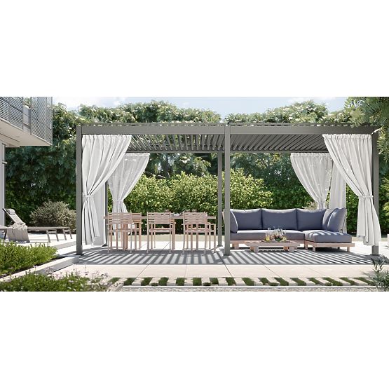 Set di due tende 278 cm per lato pergola 6 m, bianche