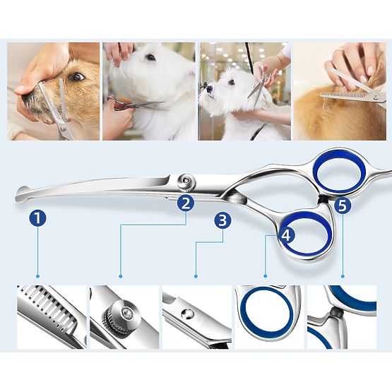 Set di forbici per animali GROMMY per cane e gatto