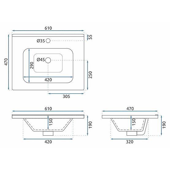 Set di mobili da bagno con lavabo Astor 60 cm Bianco