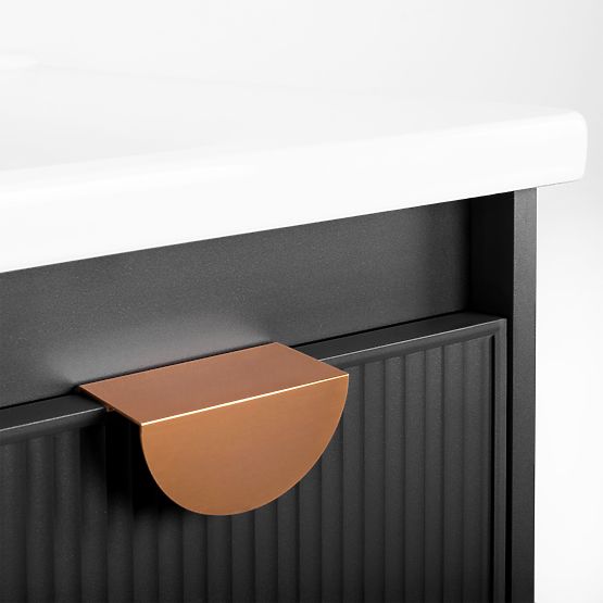 Set di mobili da bagno con lavabo Mario 60 cm Grigio