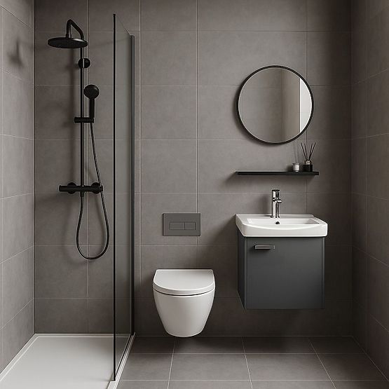 Set di mobili da bagno con lavabo Molly 40 cm Grigio