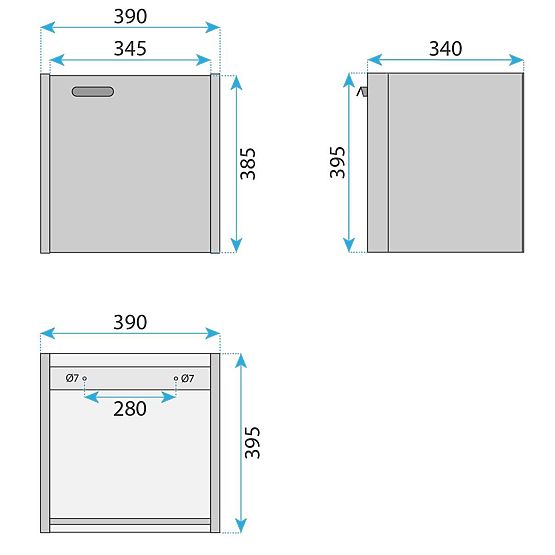 Set di mobili da bagno con lavabo Molly 40 cm Grigio