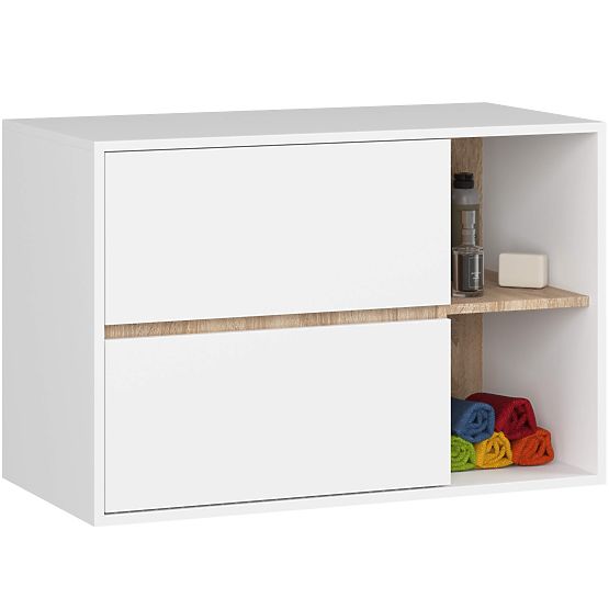 SET DI MOBILI DA BAGNO SOSPESI VAMI BIANCO / ROVERE SONOMA
