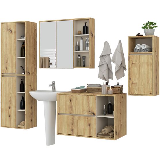 SET DI MOBILI DA BAGNO SOSPESI VAMI ROVERE ARTISAN / CASHMERE