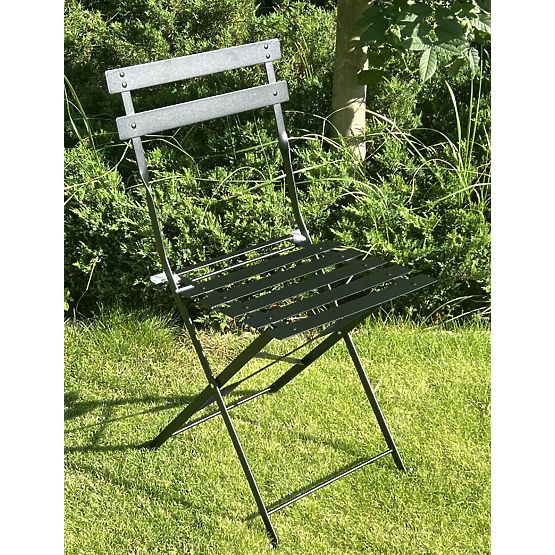 Set di mobili da balcone (2 x sedie pieghevoli + tavolo) SEMPLICI Acciaio Nero