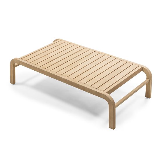 Set di mobili da giardino Belpasso, intrecciato, legno di eucalipto FSC, effetto teak, beige chiaro