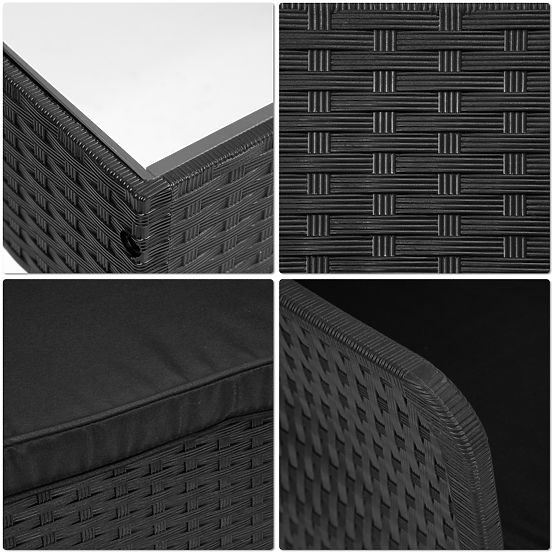 Set di mobili da giardino CAMELIA nero cuscini neri