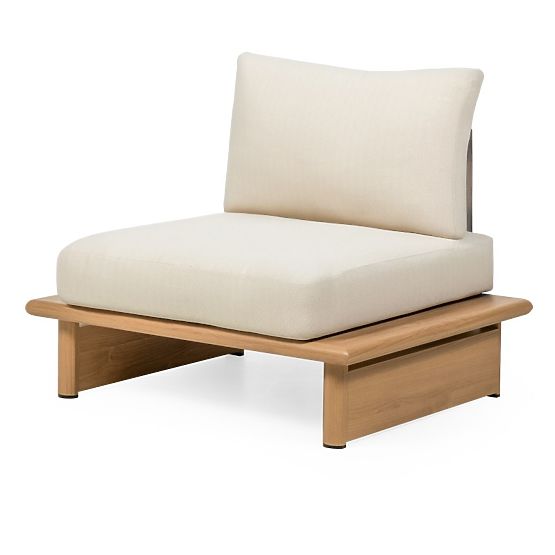 Set di mobili da giardino Conny in alluminio, beige chiaro, effetto legno