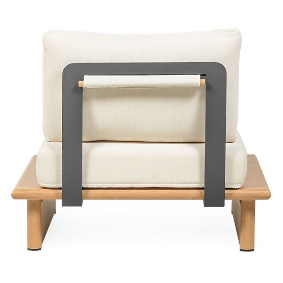 Set di mobili da giardino Conny in alluminio, beige chiaro, effetto legno