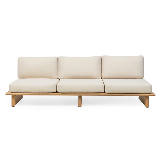 Set di mobili da giardino Conny in alluminio, beige chiaro, effetto legno