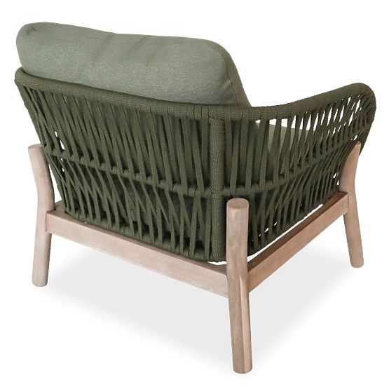 Set di mobili da giardino Fiorentino aspetto teak, intrecciato, legno di acacia chiaro FSC, verde, a