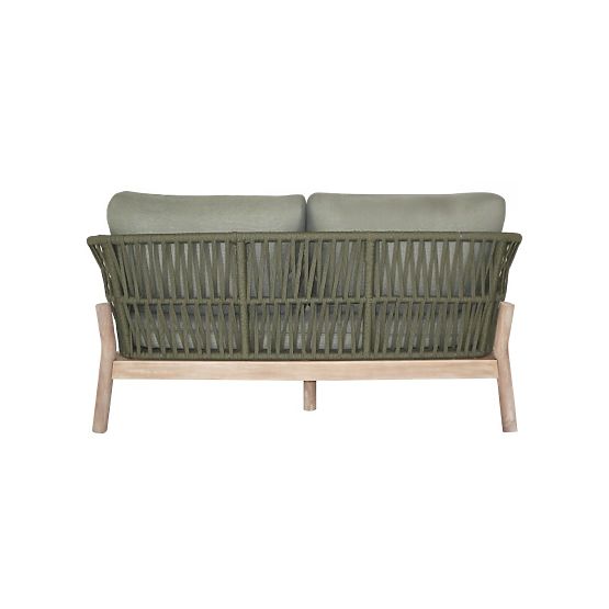 Set di mobili da giardino Fiorentino aspetto teak, intrecciato, legno di acacia chiaro FSC, verde, a