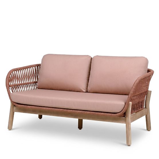 Set di mobili da giardino Fiorentino aspetto teak, intreccio, legno di acacia chiaro FSC, terracotta