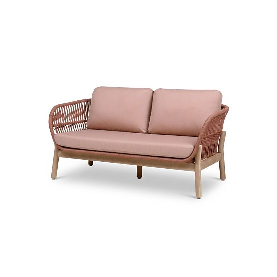 Set di mobili da giardino Fiorentino aspetto teak, intreccio, legno di acacia chiaro FSC, terracotta