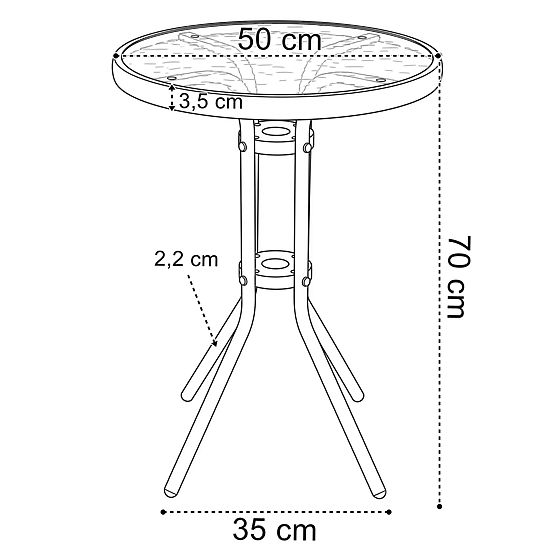 Set di mobili da giardino FLORA tavolo + 2 sedie
