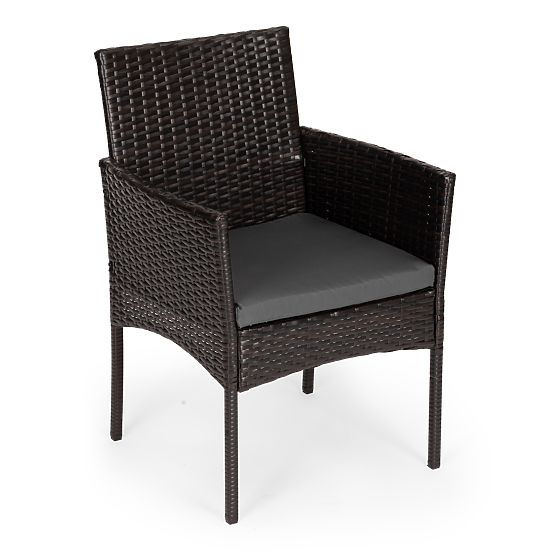 Set di mobili da giardino in tecnorattan 2 sedie tavolo marrone scuro MultiGarden