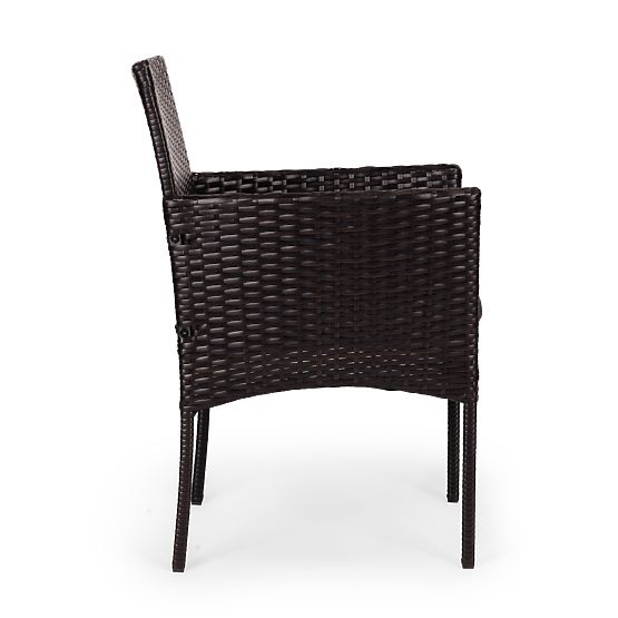 Set di mobili da giardino in tecnorattan 2 sedie tavolo marrone scuro MultiGarden