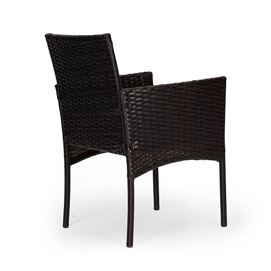 Set di mobili da giardino in tecnorattan 2 sedie tavolo marrone scuro MultiGarden