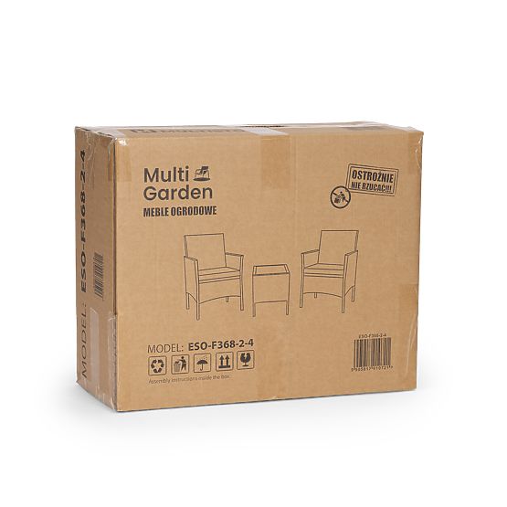 Set di mobili da giardino in tecnorattan 2 sedie tavolo marrone scuro MultiGarden