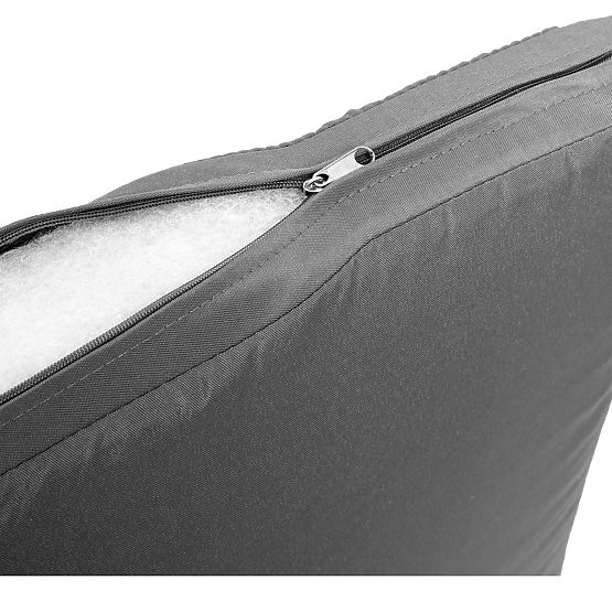 Set di mobili da giardino in tecnorattan MAGNOLIA nero con cuscini grigi