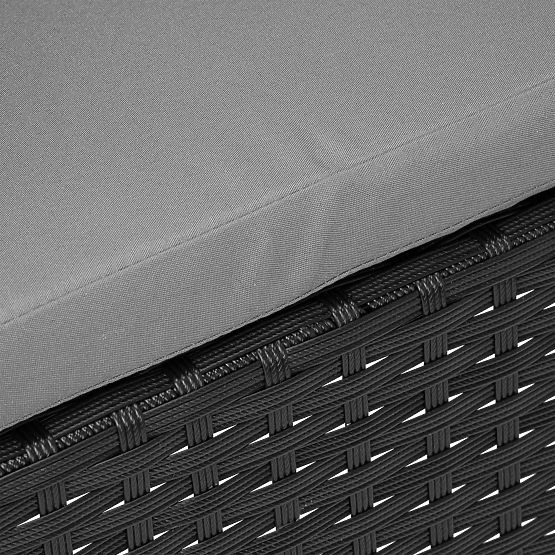 Set di mobili da giardino in tecnorattan MAGNOLIA nero con cuscini grigi