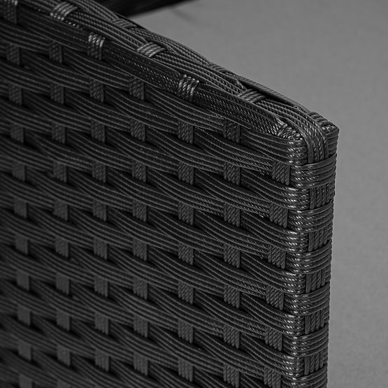 Set di mobili da giardino in tecnorattan MAGNOLIA nero con cuscini grigi