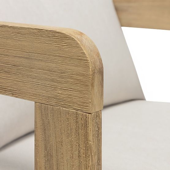 Set di mobili da giardino Japandi in legno di acacia FSC, aspetto teak, beige chiaro, arrotondato