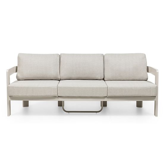 Set di mobili da giardino Japori, alluminio, beige chiaro, arrotondato