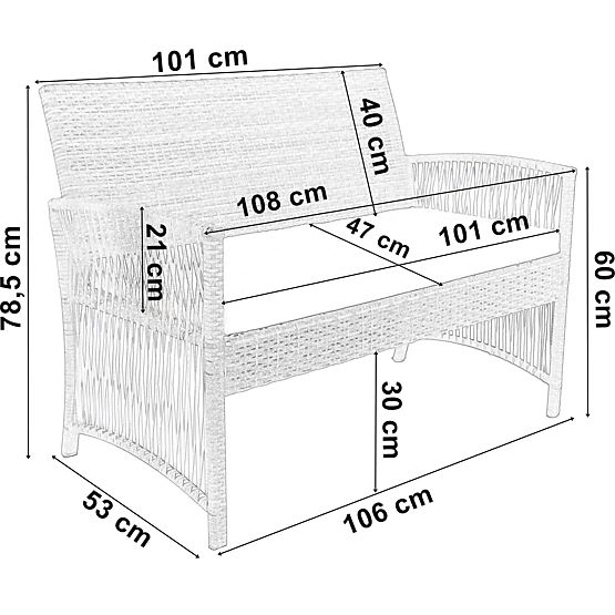 Set di mobili da giardino KALINA grigio