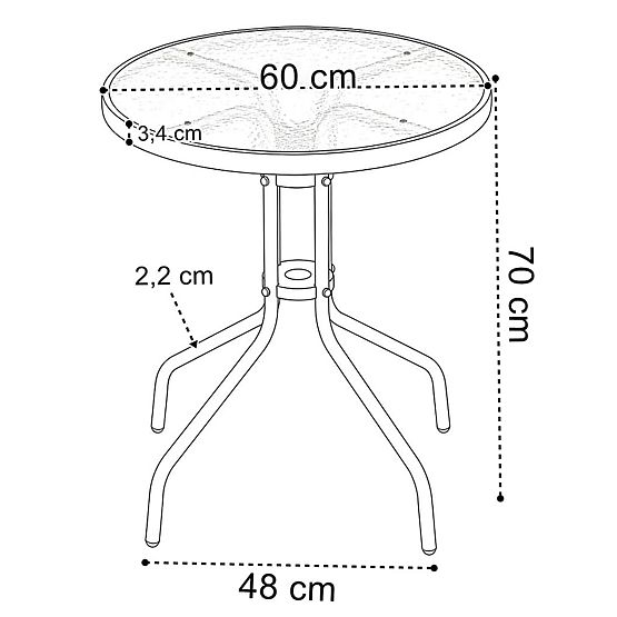Set di mobili da giardino PALMA tavolo + 2 sedie