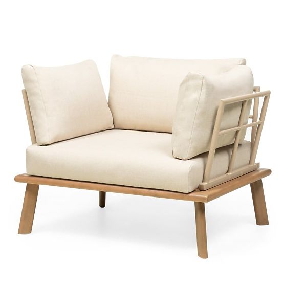 Set di mobili da giardino Penne in legno di eucalipto FSC, alluminio, beige